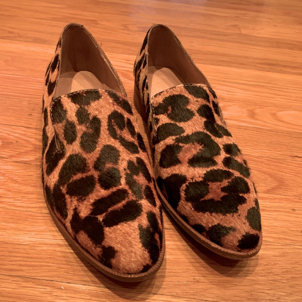 Madewell Leopard Print Calf Hair Leather Loafers